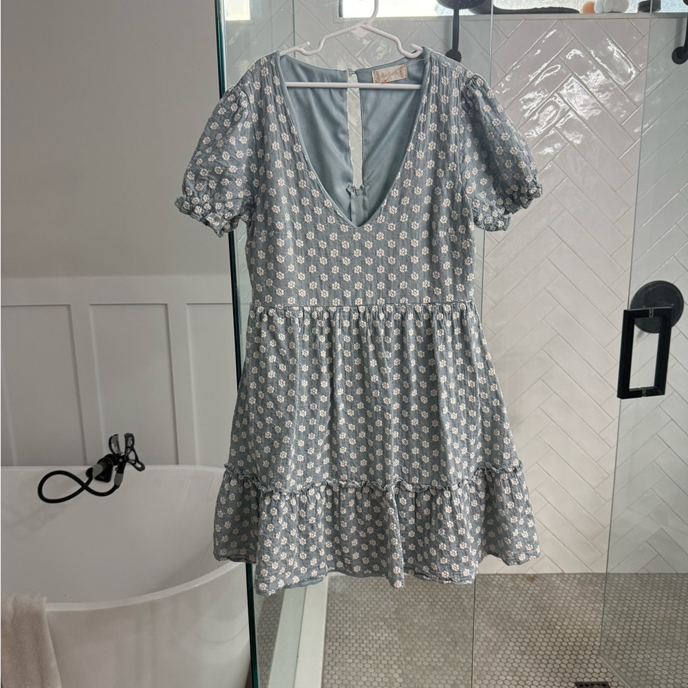 Altar'd State Blue Floral Mini Dress